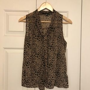 Cheetah print, sleeveless blouse